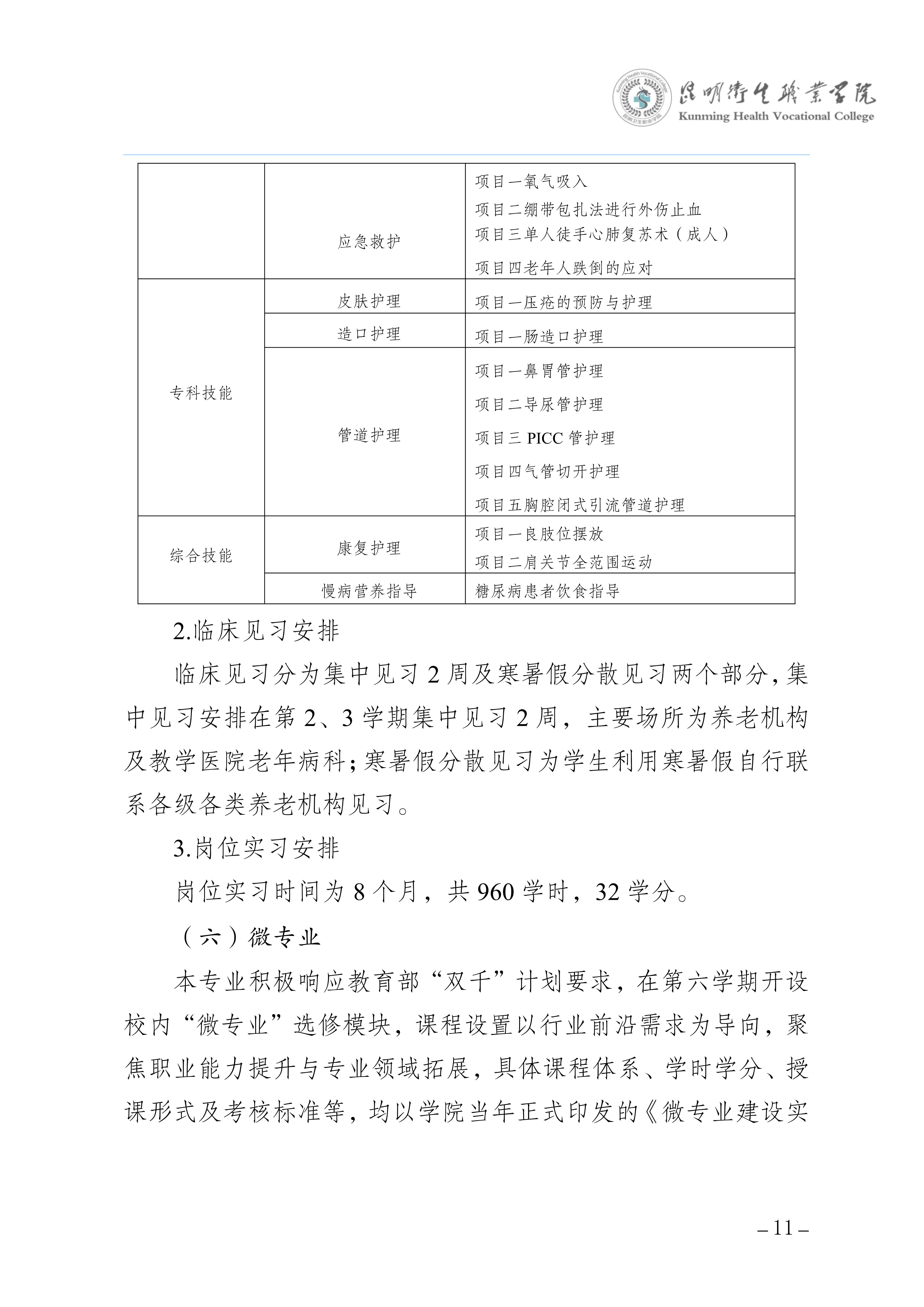 2026世界杯官网三年制专科老年保健与管理专业人才培养方案（供2025级三年制专科学生使用）_14.jpg